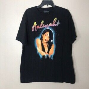 Aaliyah black graphic T-shirt size XL
